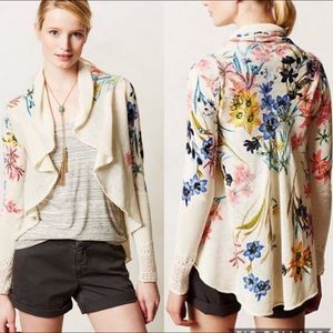 Anthro - Knitted & Knotted- Fleur Des Champs cardi
